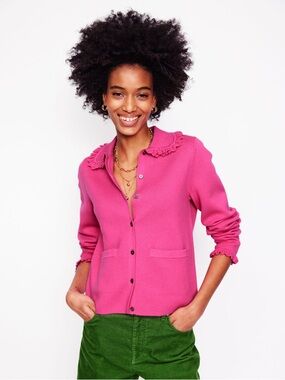 Boden Jessie Frill Collared Cardigan